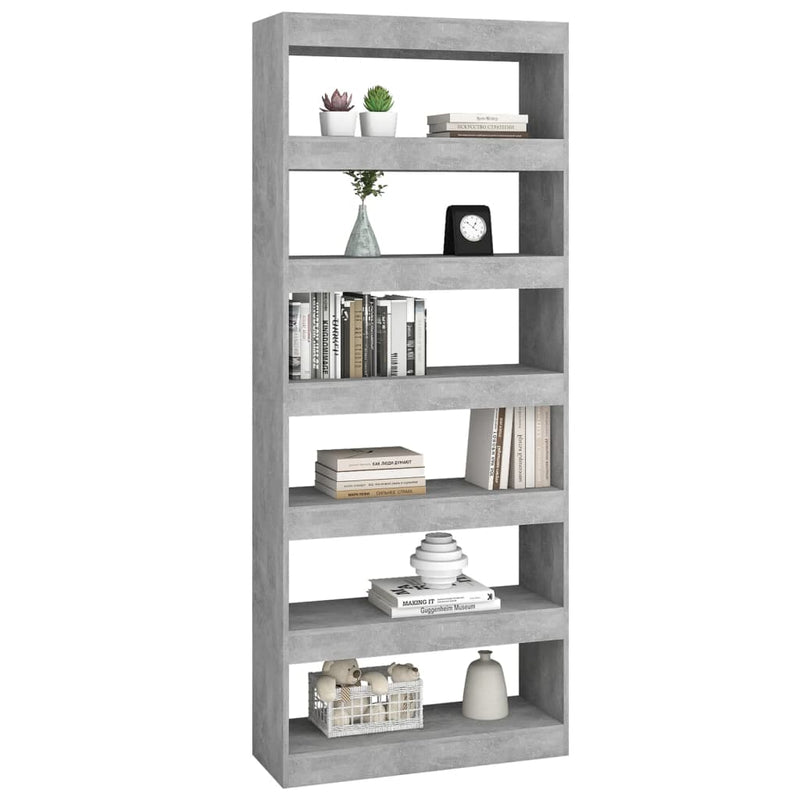 Book Cabinet/Room Divider Concrete Grey 80x30x198 cm Engineered Wood Payday Deals