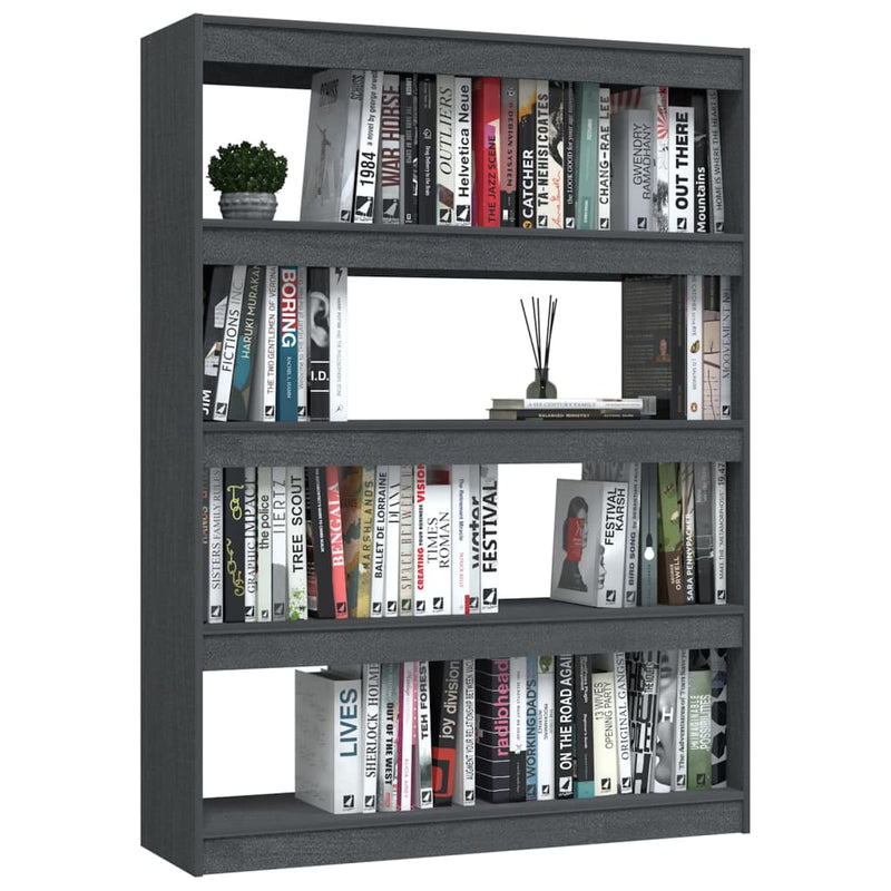 Book Cabinet/Room Divider Grey 100x30x135.5 cm Solid Pinewood Payday Deals