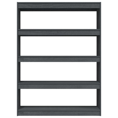 Book Cabinet/Room Divider Grey 100x30x135.5 cm Solid Pinewood Payday Deals