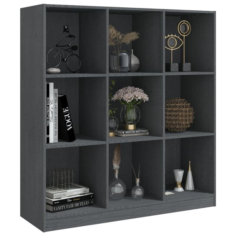 Book Cabinet/Room Divider Grey 104x33.5x110 cm Solid Pinewood Payday Deals