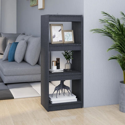Book Cabinet/Room Divider Grey 40x30x103.5 cm Solid Pinewood Payday Deals