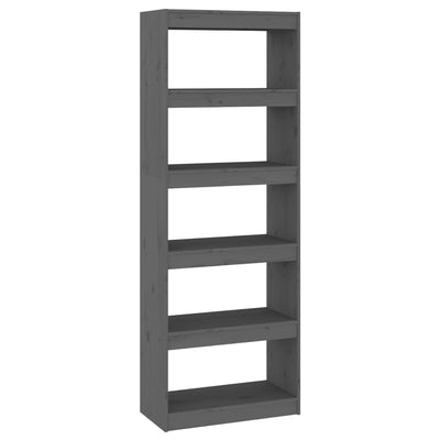 Book Cabinet/Room Divider Grey 60x30x167.5 cm Solid Wood Pine Payday Deals