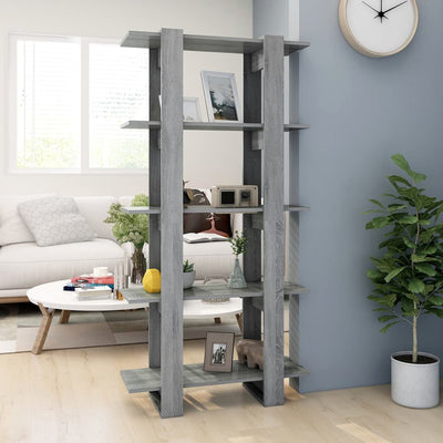 Book Cabinet/Room Divider Grey Sonoma 80x30x160 cm Engineered Wood Payday Deals