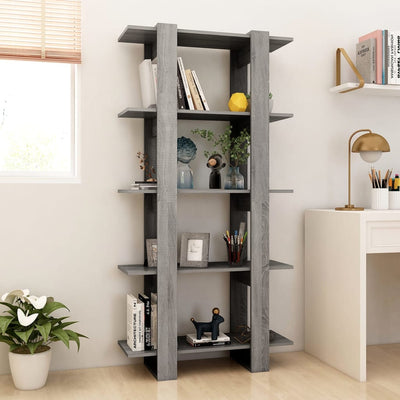 Book Cabinet/Room Divider Grey Sonoma 80x30x160 cm Engineered Wood Payday Deals