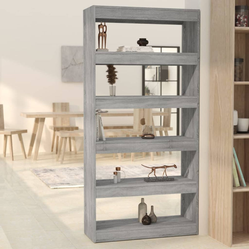 Book Cabinet/Room Divider Grey Sonoma 80x30x166 cm Engineered Wood Payday Deals