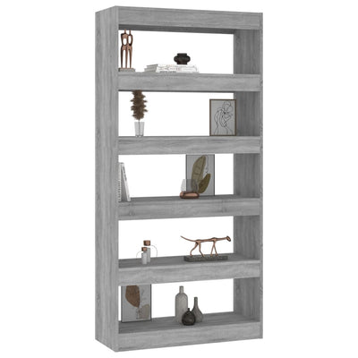 Book Cabinet/Room Divider Grey Sonoma 80x30x166 cm Engineered Wood Payday Deals