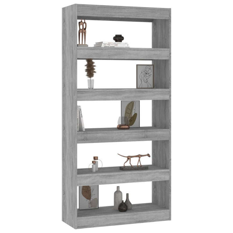 Book Cabinet/Room Divider Grey Sonoma 80x30x166 cm Engineered Wood Payday Deals