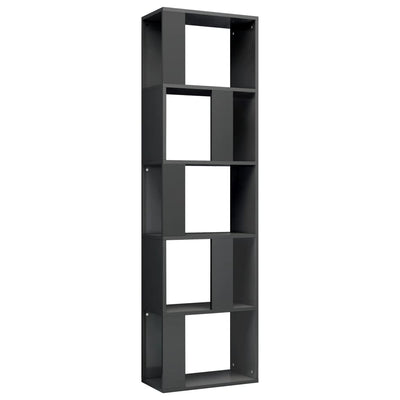 Book Cabinet/Room Divider High Gloss Grey 45x24x159 cm Engineered Wood Payday Deals