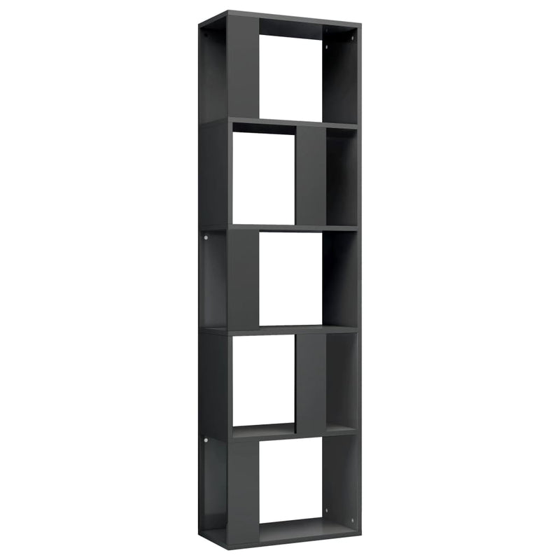 Book Cabinet/Room Divider High Gloss Grey 45x24x159 cm Engineered Wood Payday Deals