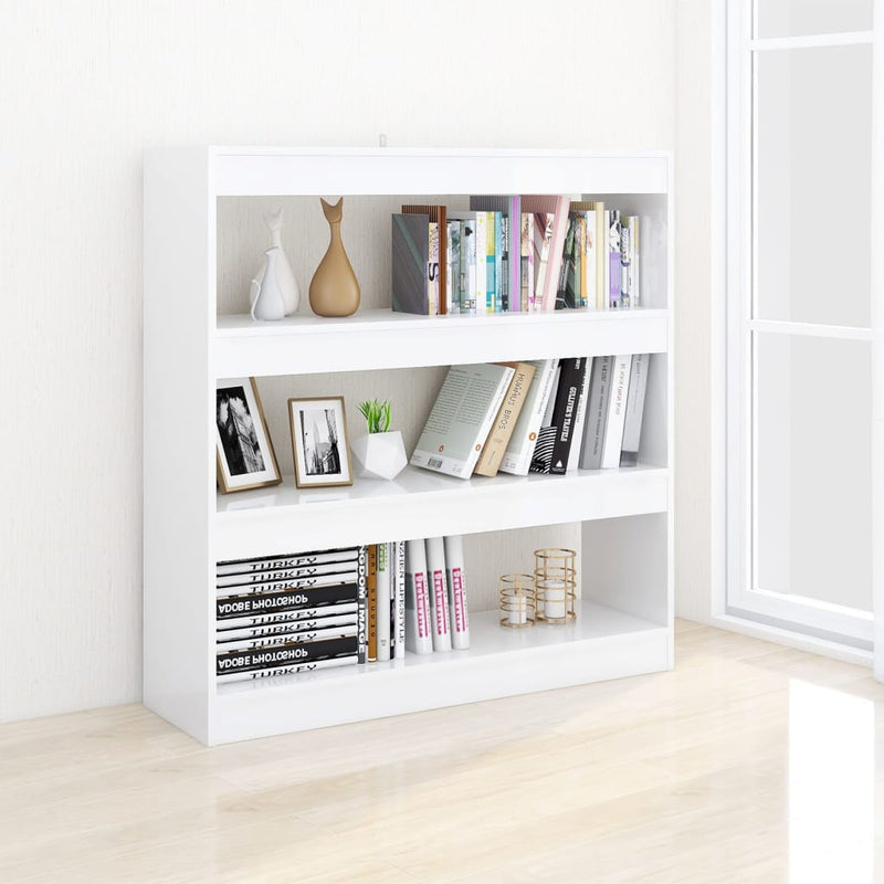 Book Cabinet/Room Divider High Gloss White 100x30x103 cm Payday Deals