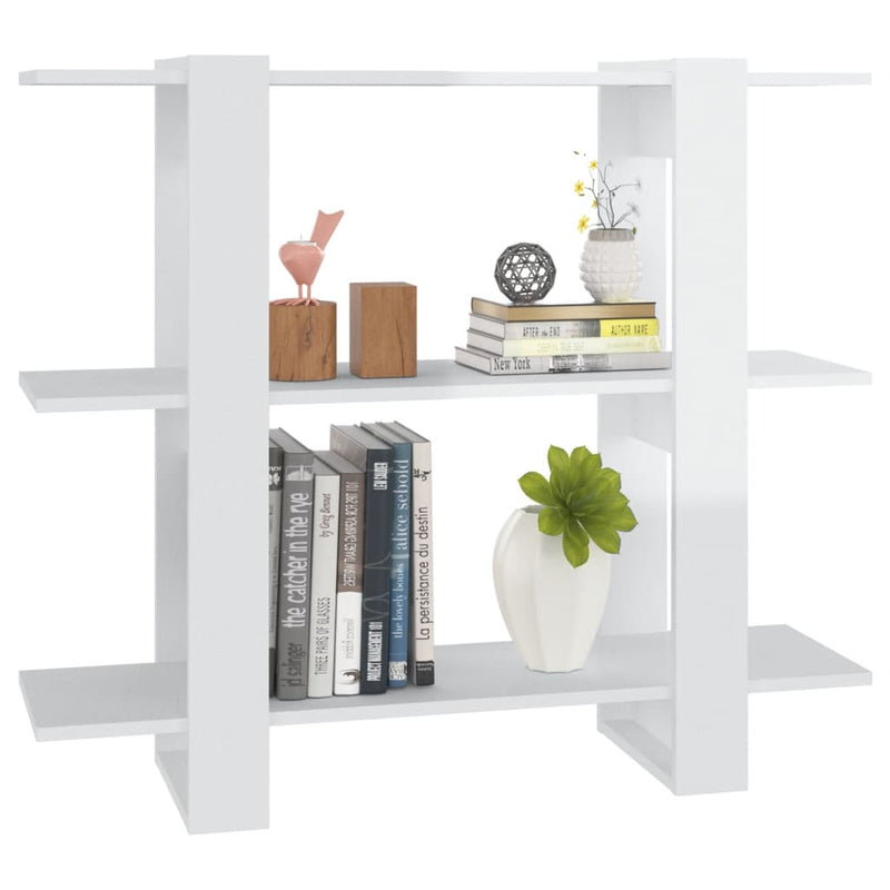 Book Cabinet/Room Divider High Gloss White 100x30x87 cm Payday Deals