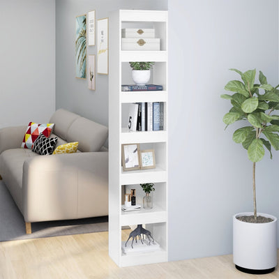 Book Cabinet/Room Divider High Gloss White 40x30x198 cm