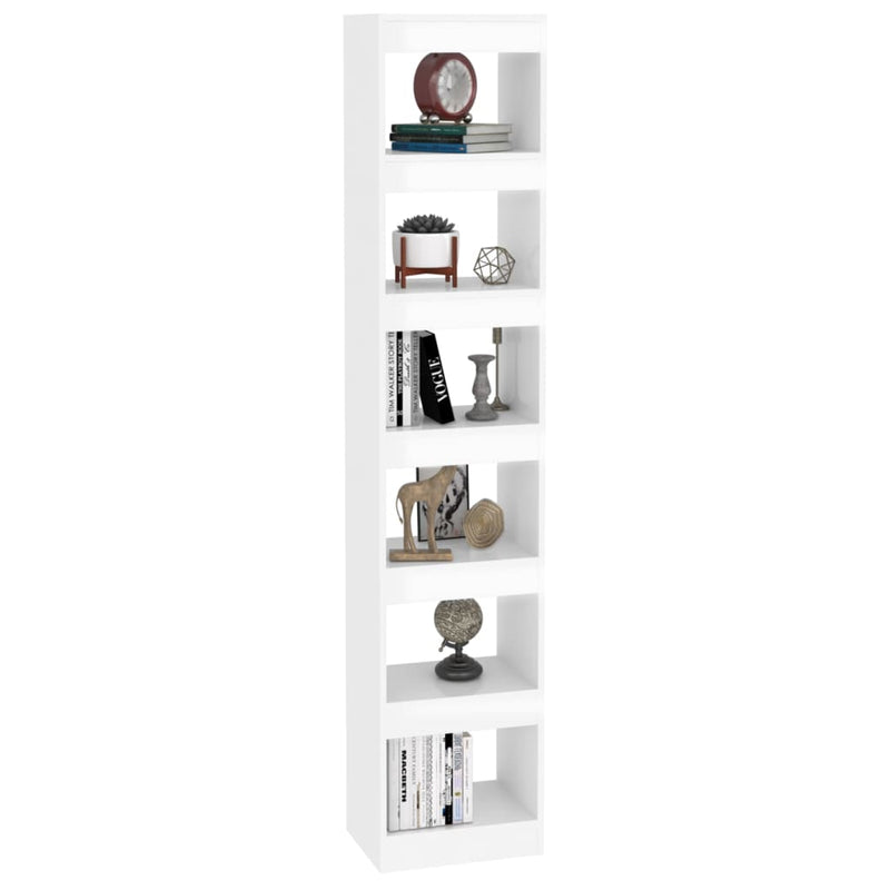 Book Cabinet/Room Divider High Gloss White 40x30x198 cm Payday Deals
