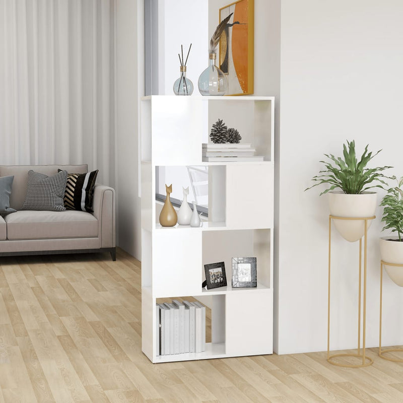 Book Cabinet Room Divider High Gloss White 60x24x124.5 cm Payday Deals