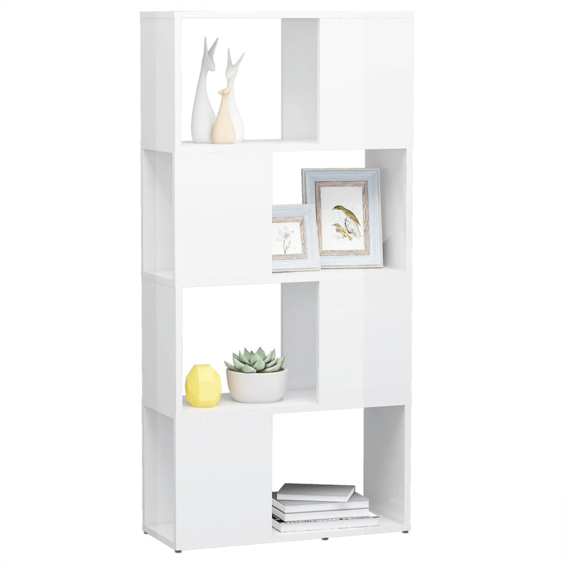 Book Cabinet Room Divider High Gloss White 60x24x124.5 cm Payday Deals