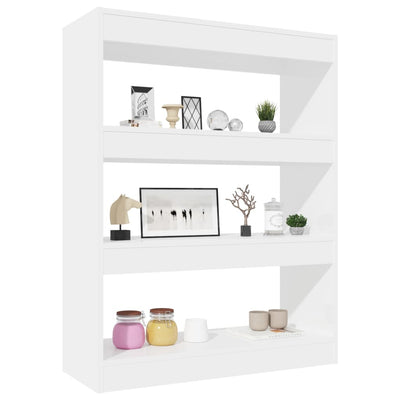 Book Cabinet/Room Divider High Gloss White 80x30x103 cm Engineered wood Payday Deals