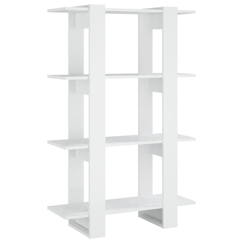 Book Cabinet/Room Divider High Gloss White 80x30x123.5 cm Payday Deals