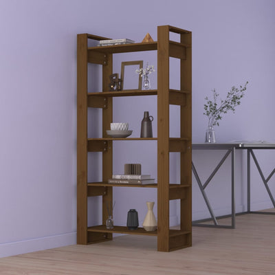 Book Cabinet/Room Divider Honey Brown 80x35x160 cm Solid Wood