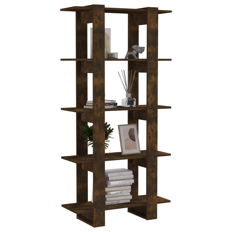 Book Cabinet/Room Divider Smoked Oak 80x30x160 cm Engineered Wood Payday Deals