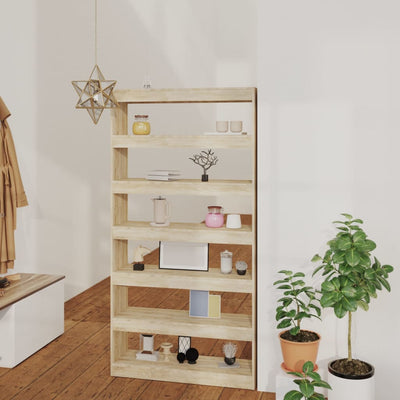 Book Cabinet/Room Divider Sonoma Oak 100x30x198 cm Engineered wood