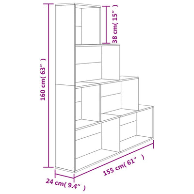 Book Cabinet/Room Divider Sonoma Oak 155x24x160 cm Engineered Wood Payday Deals