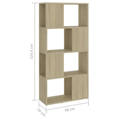 Book Cabinet Room Divider Sonoma Oak 60x24x124.5 cm Chipboard Payday Deals