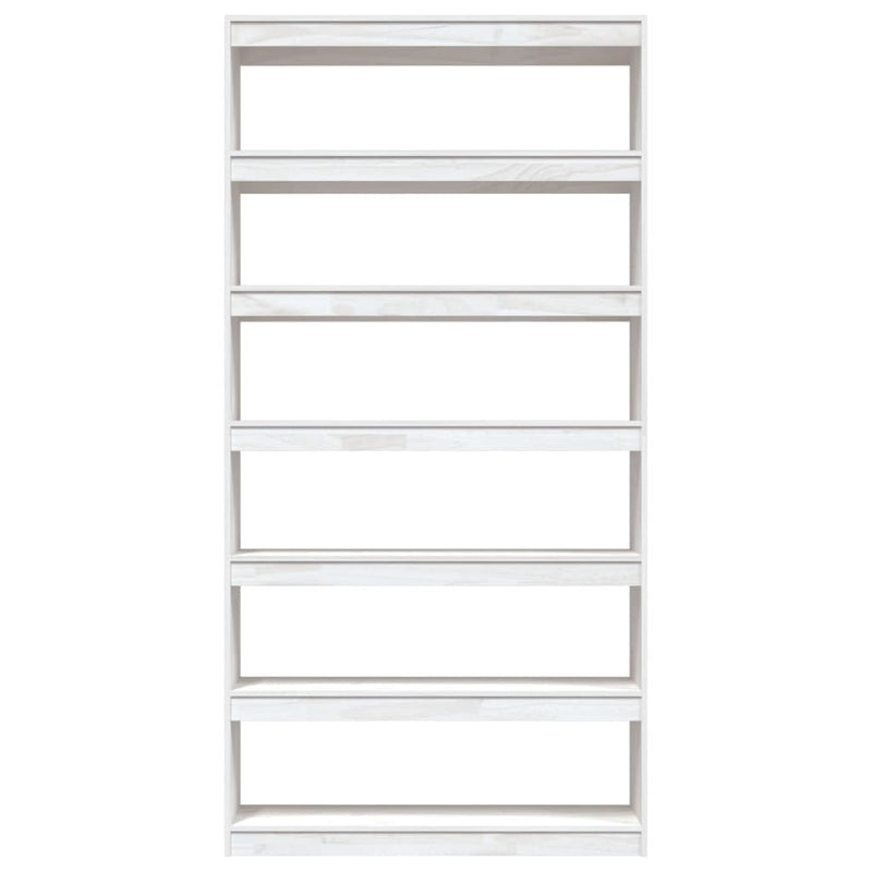 Book Cabinet/Room Divider White 100x30x200 cm Solid Pinewood Payday Deals