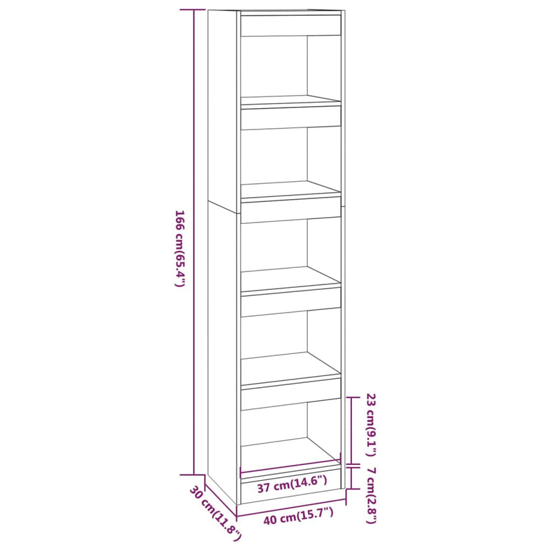 Book Cabinet/Room Divider White 40x30x166 cm Payday Deals