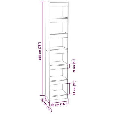Book Cabinet/Room Divider White 40x30x198 cm Payday Deals