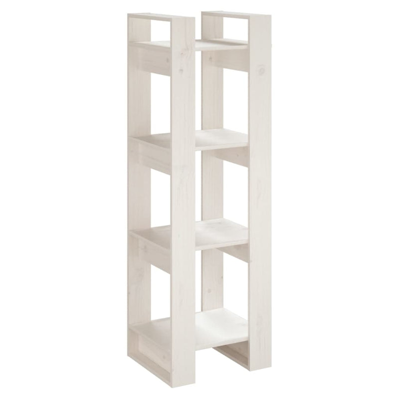 Book Cabinet/Room Divider White 41x35x125 cm Solid Wood Pine Payday Deals