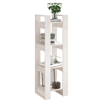 Book Cabinet/Room Divider White 41x35x125 cm Solid Wood Pine Payday Deals