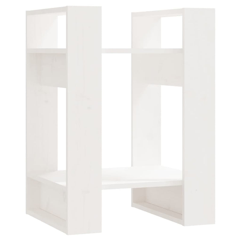 Book Cabinet/Room Divider White 41x35x57 cm Solid Wood Pine Payday Deals