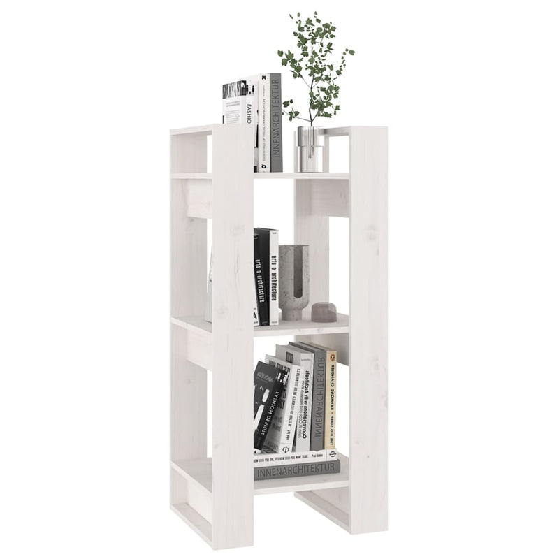 Book Cabinet/Room Divider White 41x35x91 cm Solid Wood Pine Payday Deals