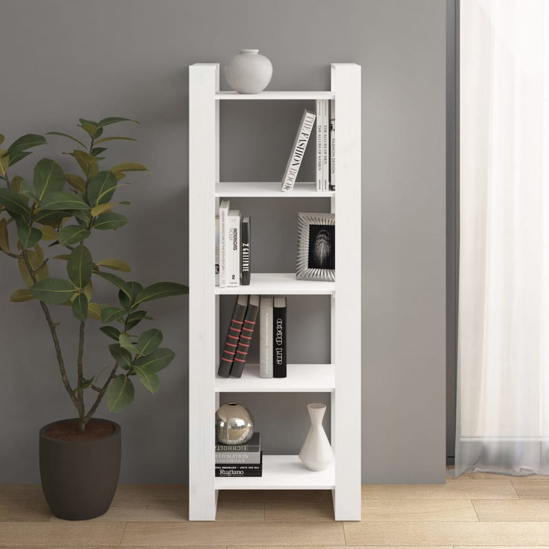Book Cabinet/Room Divider White 60x35x160 cm Solid Wood Payday Deals