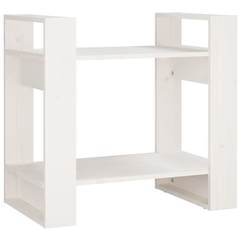 Book Cabinet/Room Divider White 60x35x57 cm Solid Wood Pine Payday Deals