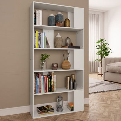 Book Cabinet/Room Divider White 80x24x159 cm Engineered Wood Payday Deals