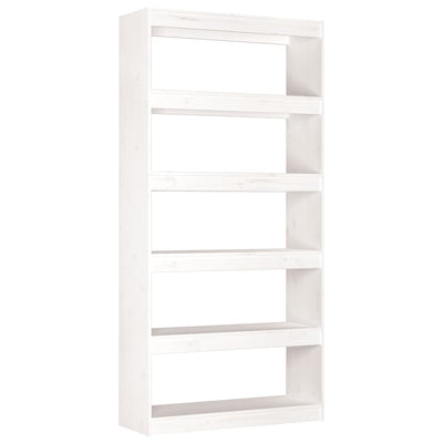 Book Cabinet/Room Divider White 80x30x167.4 cm Solid Wood Pine Payday Deals