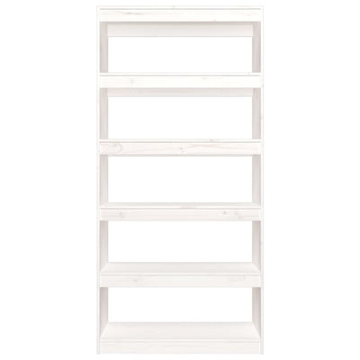 Book Cabinet/Room Divider White 80x30x167.4 cm Solid Wood Pine Payday Deals