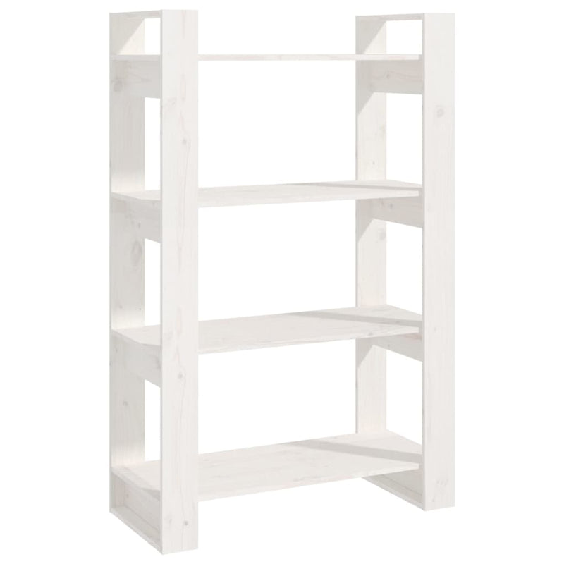 Book Cabinet/Room Divider White 80x35x125 cm Solid Wood Pine Payday Deals