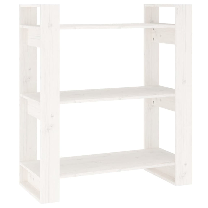 Book Cabinet/Room Divider White 80x35x91 cm Solid Wood Pine Payday Deals
