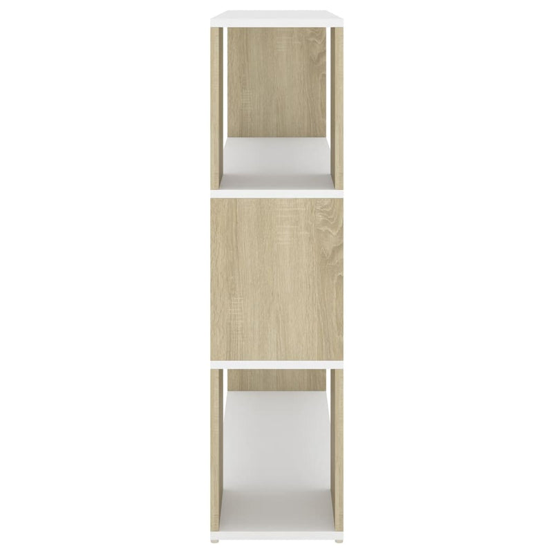 Book Cabinet Room Divider White and Sonoma Oak 100x24x94 cm Payday Deals