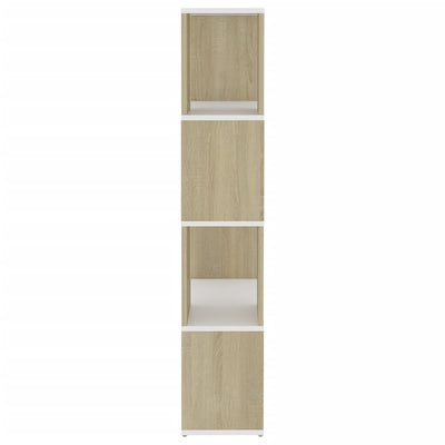 Book Cabinet Room Divider White and Sonoma Oak 60x24x124.5 cm Payday Deals