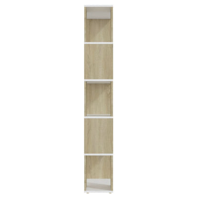 Book Cabinet Room Divider White&Sonoma Oak 60x24x155 cm Payday Deals