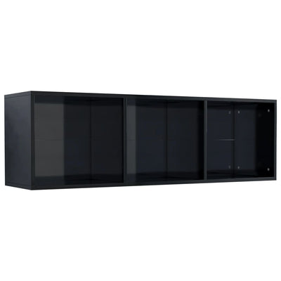 Book Cabinet/TV Cabinet High Gloss Black 36x30x114 cm Engineered Wood Payday Deals