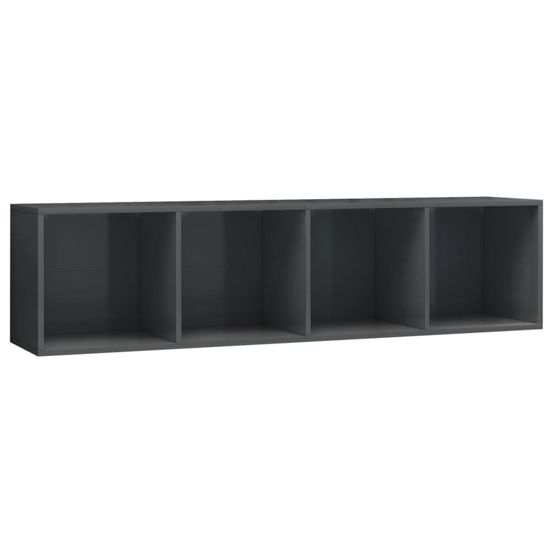 Book Cabinet/TV Cabinet High Gloss Grey 143x30x36 cm Payday Deals
