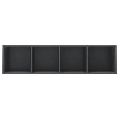 Book Cabinet/TV Cabinet High Gloss Grey 143x30x36 cm Payday Deals