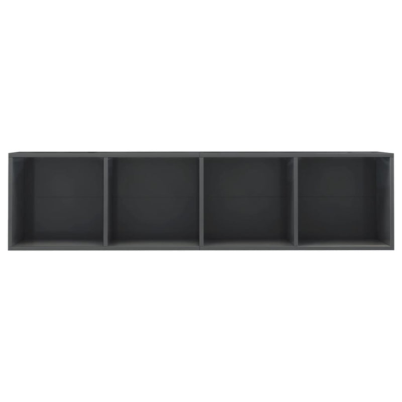 Book Cabinet/TV Cabinet High Gloss Grey 143x30x36 cm Payday Deals