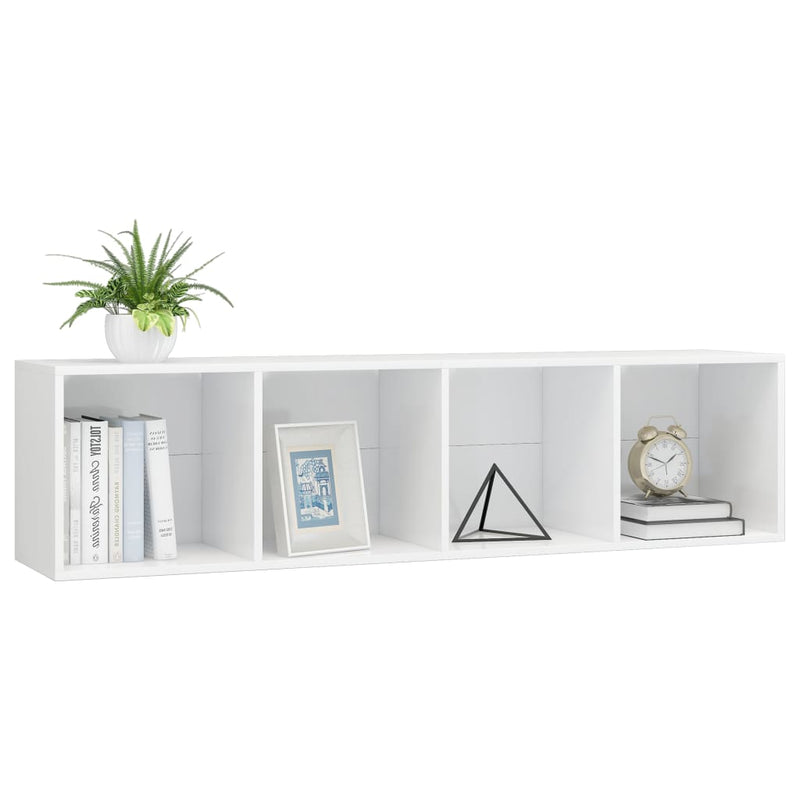 Book Cabinet/TV Cabinet High Gloss White 143x30x36 cm Payday Deals