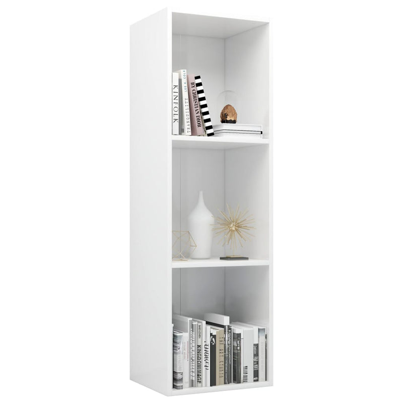 Book Cabinet/TV Cabinet High Gloss White 36x30x114 cm Engineered Wood Payday Deals