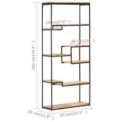 Bookcase 80x30x180 cm Solid Acacia Wood Payday Deals